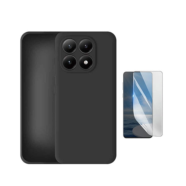 Kit Película Hydrogel Frente + Capa Silicone Líquido PHONECARE Para Xiaomi 17 5G - Preto
