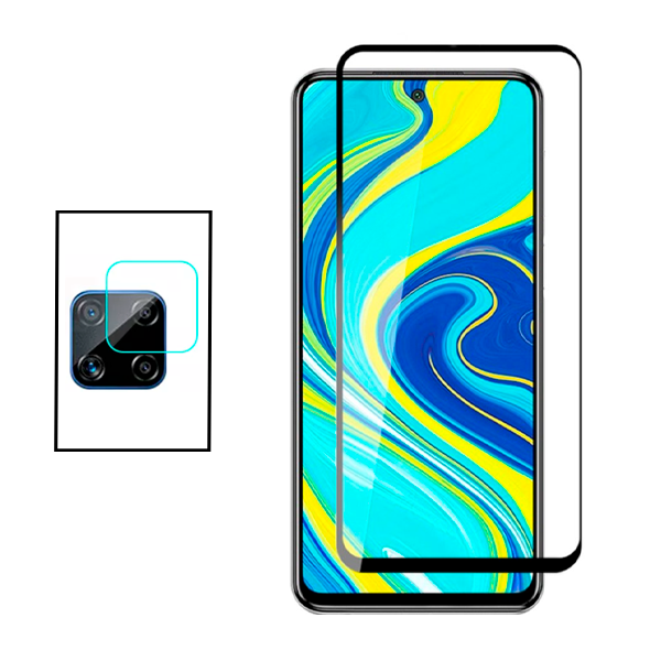 Kit Película de Camara Traseira + Vidro Premium Full Cover para Xiaomi Poco M2 Pro