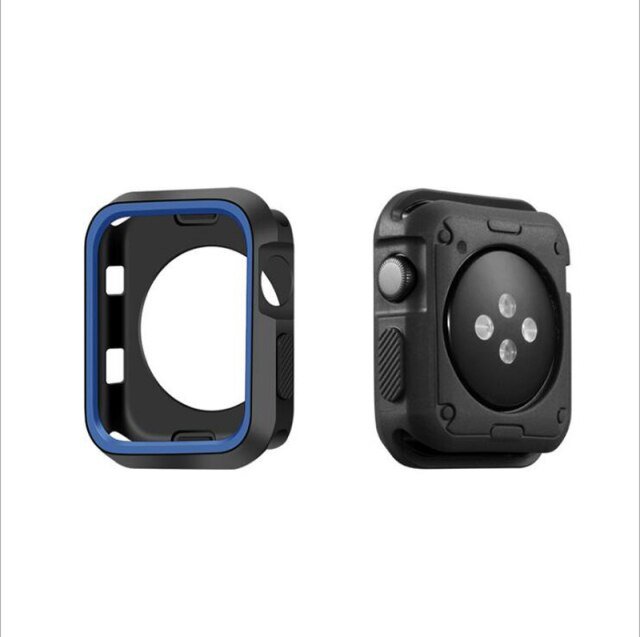 Capa Military Anti-Impacto DoubleColor para Apple Watch Series 3 - 42mm - Preto / Azul