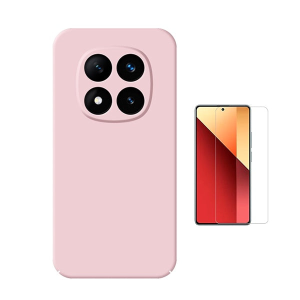Kit Vidro Clearglass + Capa Silicone Líquido Phonecare Para Xiaomi Redmi Note 14 Pro - Rosa