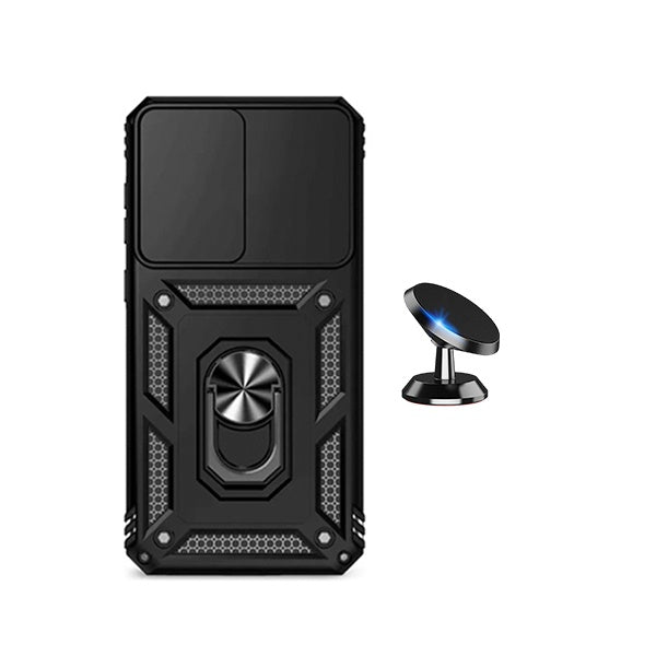 Kit Suporte Magnético + Capa Magnetic Slide Window PHONECARE Para Samsung Galaxy A37 5G - Preto