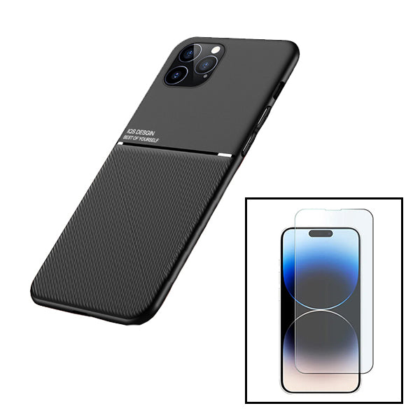 Kit Capa Magnetic Lux + Vidro Clearglass para Apple iPhone 15 - Preto