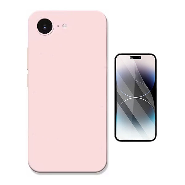 Kit Película Hydrogel Frente + Capa Silicone Líquido PHONECARE Para Apple iPhone 17e - Rosa