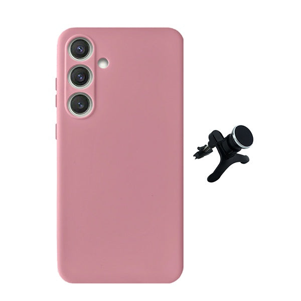 Kit Suporte Magnético Reforçado + Capa Silicone Líquido Phonecare Para Samsung Galaxy A56 - Rosa