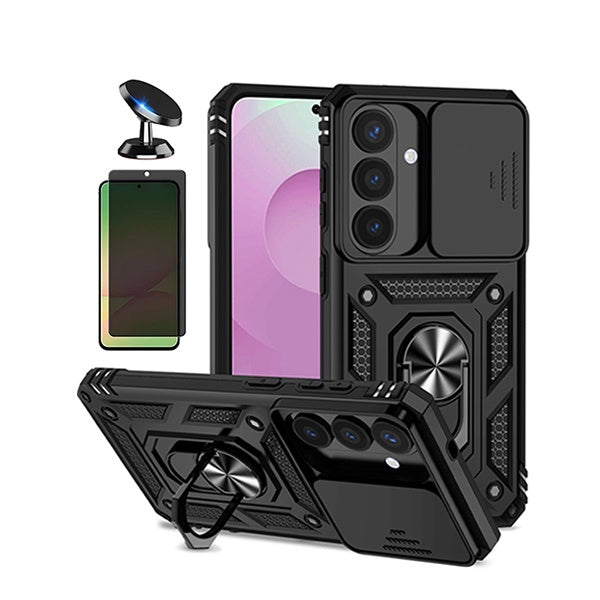 Kit Película Anti-Spy + Capa Magnetic Slide Window + Suporte Magnético PHONECARE Para Samsung Galaxy S26 + Plus - Preto