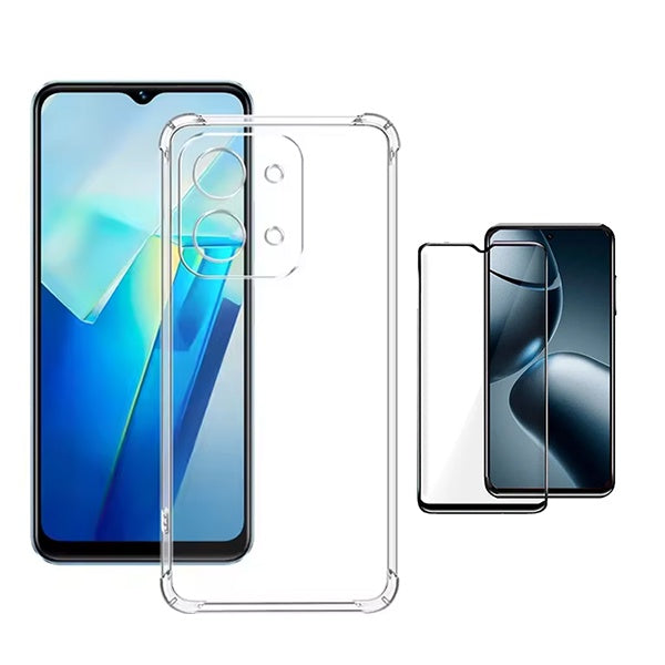 Kit Capa Superprotect Anti-Shock + Vidro Temperado PHONECARE Para Xiaomi Poco C85 - Transparente