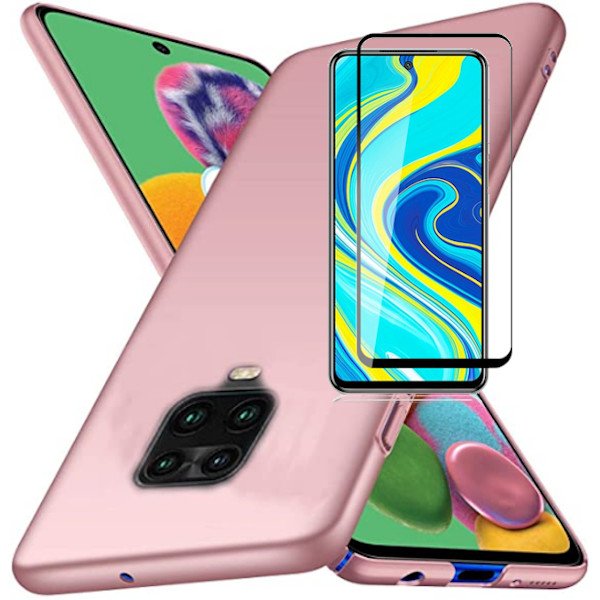 Kit Vidro Premium Full Cover + Capa SlimShield para Xiaomi Redmi Note 10 Lite - Rosa