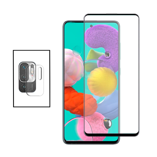 Kit Película de Camara Traseira + Vidro Premium Full Cover para Xiaomi Redmi Note 10 5G