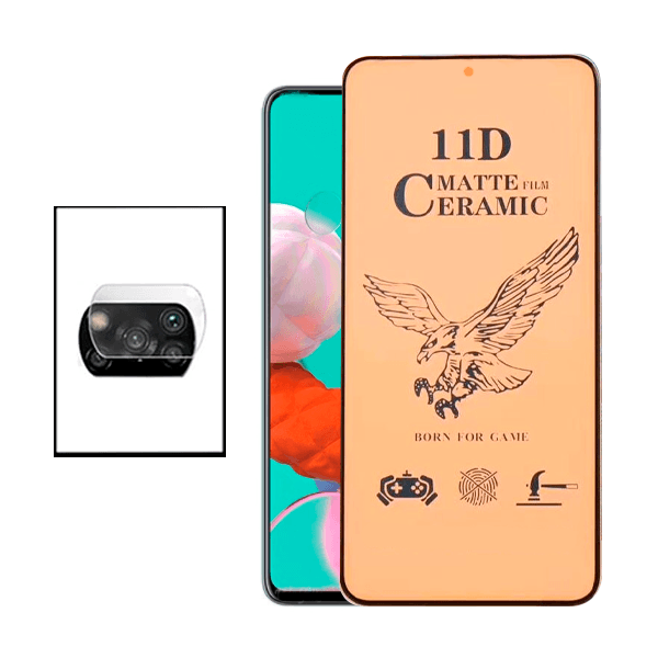 Kit Película CeramicGlass + Película de Camara para Xiaomi Poco X3 NFC