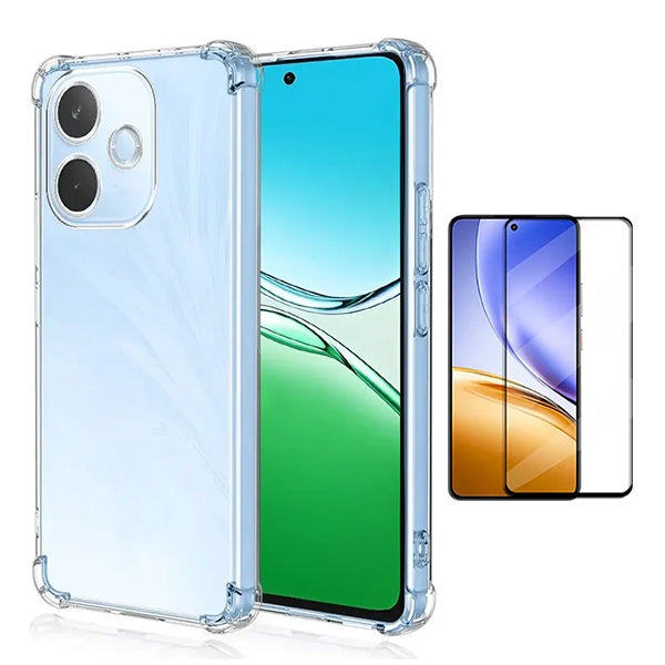 Kit Capa Superprotect Anti-Shock + Vidro Temperado PHONECARE Para Oppo A5 Pro 4G - Transparente