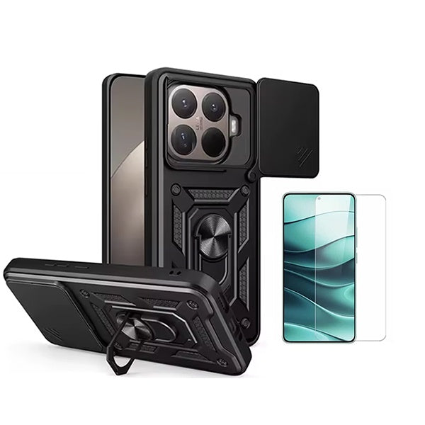 Kit Vidro Clearglass + Capa Magnetic Slide Window PHONECARE Para Xiaomi 15T Pro 5G - Preto