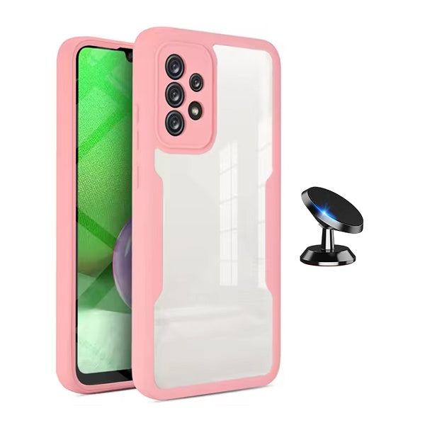 Kit Capa Anti-Crash 360 Protection + Suporte Magnético Phonecare Para Samsung Galaxy A52 - Rosa
