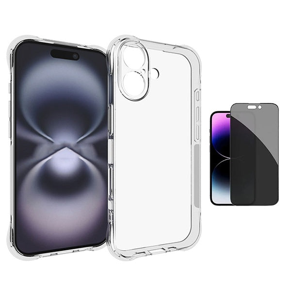 Kit Capa Superprotect Anti-Shock + Película de Vidro Anti-Spy PHONECARE Para Apple iPhone 17 - Transparente