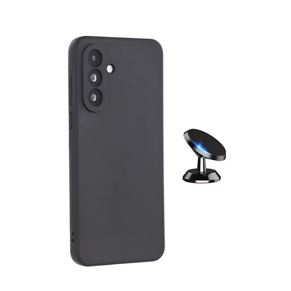 Kit Suporte Magnético + Capa Silicone Líquido PHONECARE Para Samsung Galaxy A27 5G - Preto
