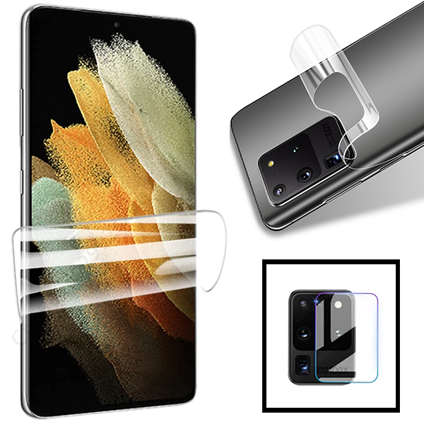 Kit Película Hydrogel Full Cover Verso + Frente + Câmara para Samsung Galaxy S10E