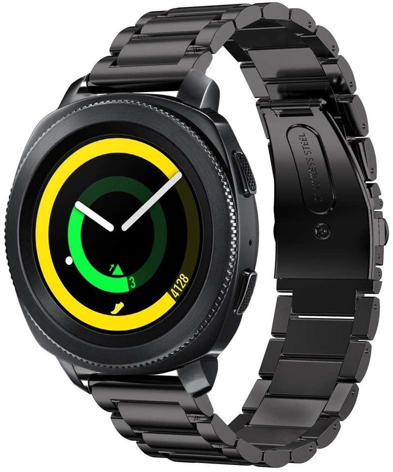 Bracelete Aço Stainless Lux + Ferramenta para TicWatch Pro 3 Ultra - Preto