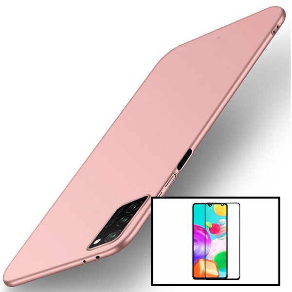 Kit Vidro Premium Full Cover + Capa SlimShield para Samsung Galaxy A71 5G - Rosa