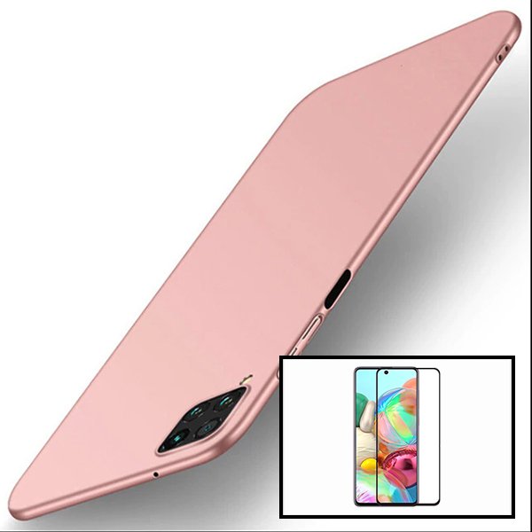 Kit Vidro Premium Full Cover + Capa SlimShield para Samsung Galaxy M42 5G - Rosa