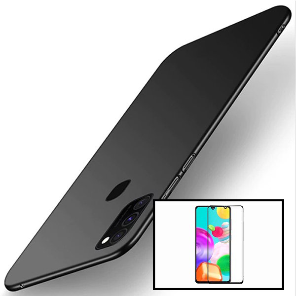 Kit Vidro Premium Full Cover + Capa SlimShield para Samsung Galaxy F41 - Preto