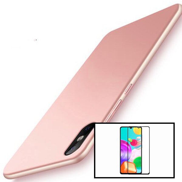 Kit Vidro Premium Full Cover + Capa SlimShield para Xiaomi Redmi 9A Sport - Rosa