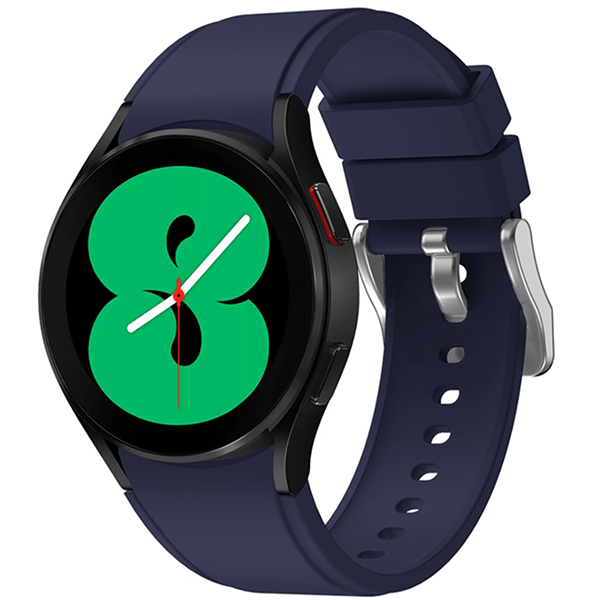 Bracelete SmoothSilicone Com Fivela para Samsung Galaxy Watch4 Bluetooth 4G 40mm - Azul Escuro