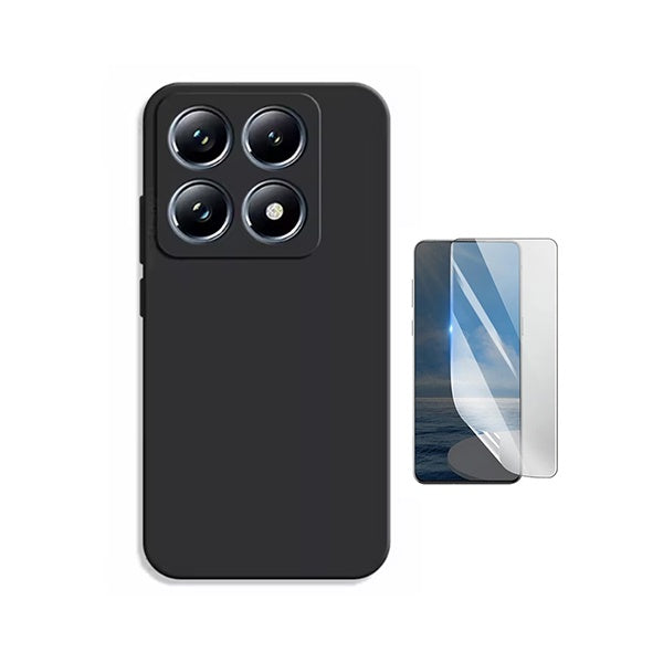 Kit Película Hydrogel Frente + Capa Silicone Líquido PHONECARE Para Xiaomi 15T 5G - Preto