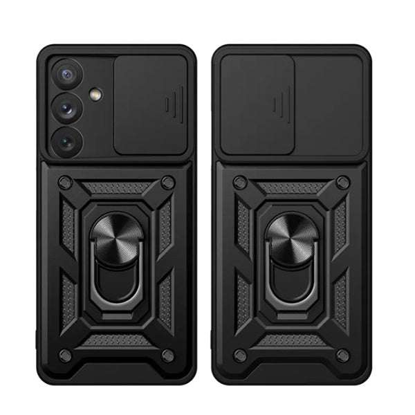 Kit Suporte Reforçado + Capa Magnetic Slide Window PHONECARE Para Samsung Galaxy A36 5G - Preto