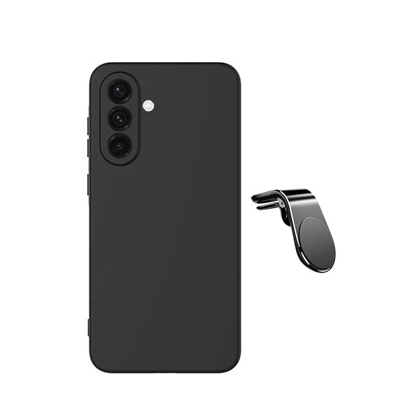 Kit Suporte L + Capa Silicone Líquido PHONECARE Para Samsung Galaxy A37 5G - Preto
