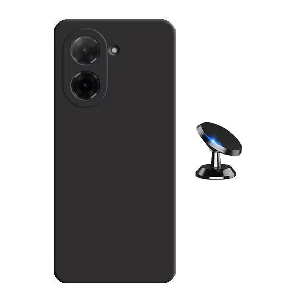 Kit Suporte Magnético + Capa Silicone Líquido PHONECARE Para Xiaomi Redmi A5 4G - Preto