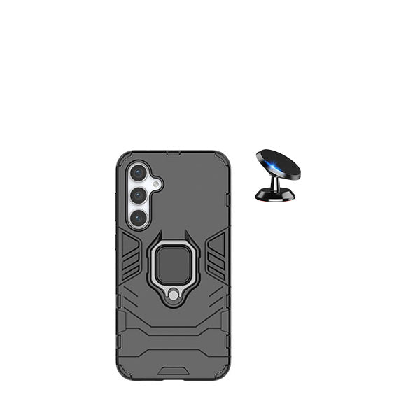 Kit Suporte Magnético de Carro + Capa 3X1 Military Defender para Samsung Galaxy A25 5G - Preto