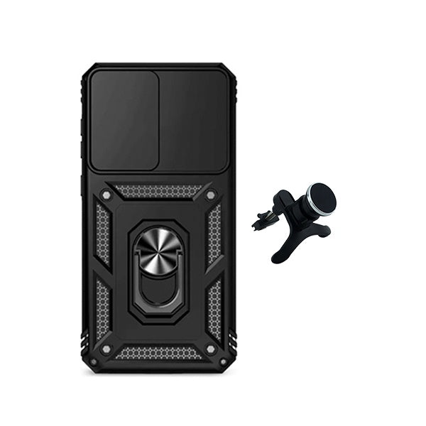 Kit Suporte Reforçado + Capa Magnetic Slide Window PHONECARE Para Samsung Galaxy A57 5G - Preto
