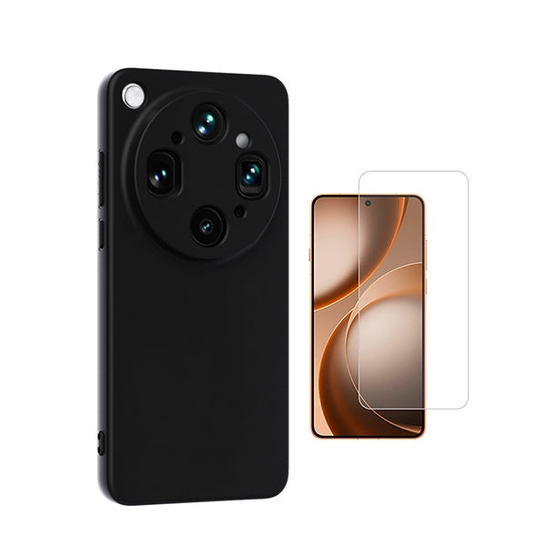 Kit Vidro Clearglass + Capa Silicone Líquido PHONECARE Para Oppo Find X9 Ultra - Preto