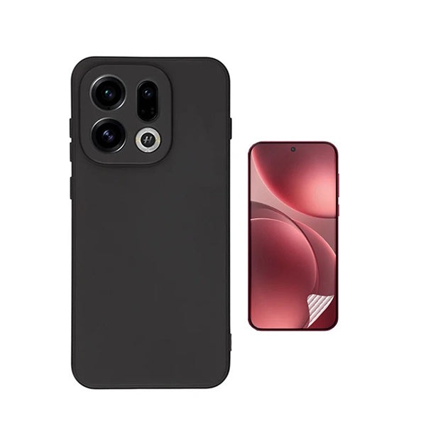 Kit Película Hydrogel Frente + Capa Silicone Líquido PHONECARE Para Oppo Find X9 - Preto