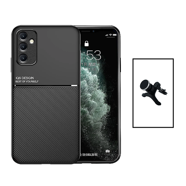 Kit Capa Magnetic Lux + Suporte Magnético de Carro Reforçado para Samsung Galaxy A34 5G - Preto