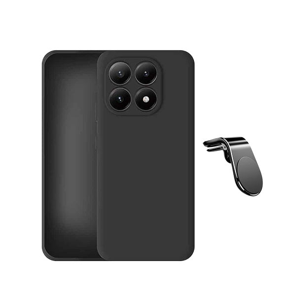 Kit Suporte L + Capa Silicone Líquido PHONECARE Para Xiaomi 17 5G - Preto