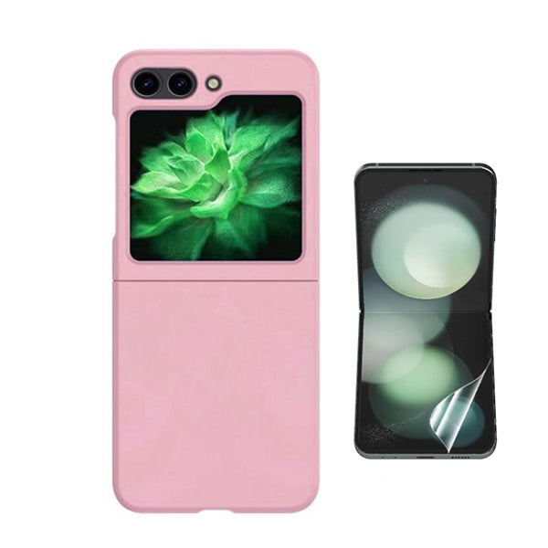 Kit Película Hydrogel Frente + Capa Silicone Líquido Phonecare Para Samsung Galaxy Z Flip6 - Rosa