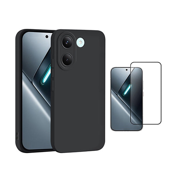 Kit Vidro Temperado + Capa Silicone Líquido PHONECARE Para Xiaomi Poco X8 Pro - Preto