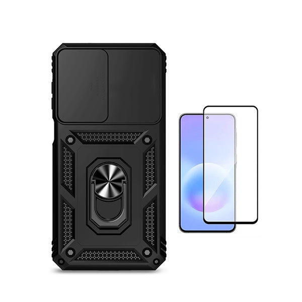 Kit Vidro + Capa Magnetic Slide Window PHONECARE Para Samsung Galaxy A27 5G - Preto
