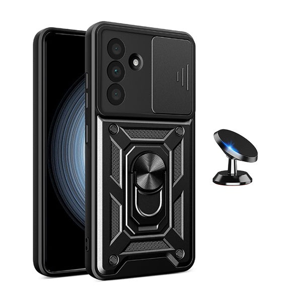 Kit Suporte Magnético + Capa Magnetic Slide Window PHONECARE Para Samsung Galaxy A56 5G - Preto