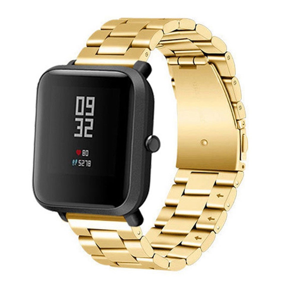 Bracelete Aço Stainless Lux + Ferramenta para Amazfit GTR 42 - Ouro
