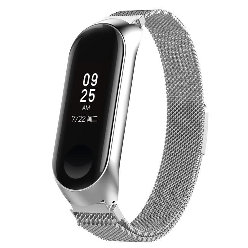 Bracelete Milanese Loop Fecho Magnético para Xiaomi Mi Band 6 / Mi Smart Band 6 - Cinza