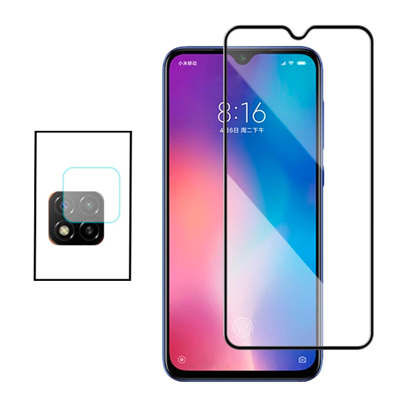 Kit Película de Camara Traseira + Vidro Premium Full Cover para Xiaomi Poco C3