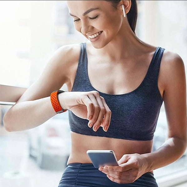 Bracelete MagneticBreathSilicon PHONECARE Para Garmin Forerunner 970 - Laranja