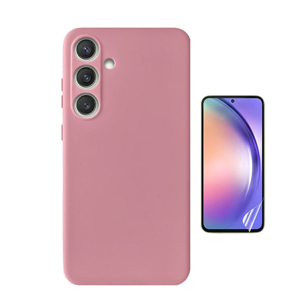 Kit Película Hydrogel Frente + Capa Silicone Líquido Phonecare Para Samsung Galaxy A36 - Rosa
