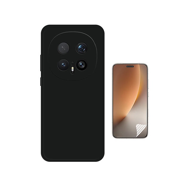 Kit Película Hydrogel Frente + Capa Silicone Líquido PHONECARE Para Honor Magic8 Pro - Preto
