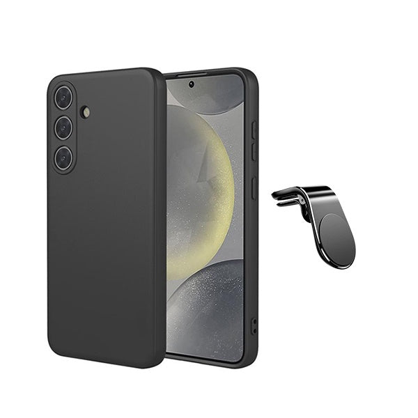 Kit Suporte L + Capa Silicone Líquido PHONECARE Para Samsung Galaxy S26 + Plus - Preto