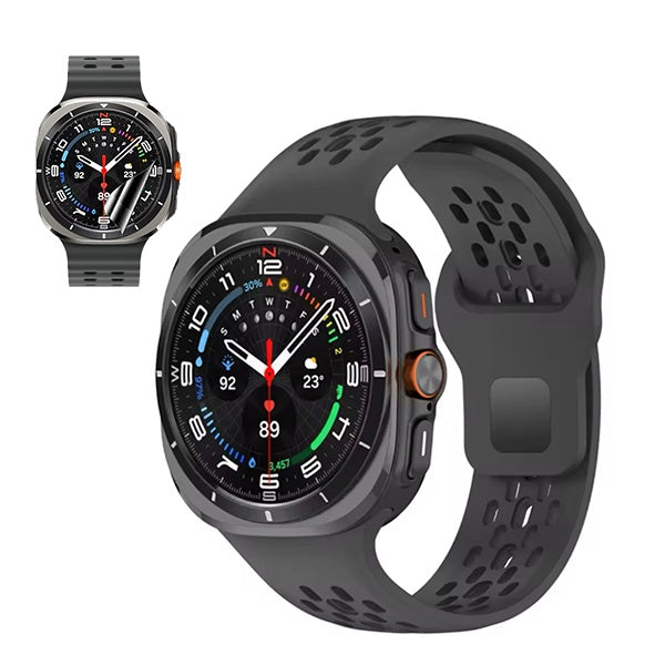 Kit Bracelete Sportystyle + Película de Hydrogel para Samsung Galaxy Watch Ultra LTE 47mm - Preto