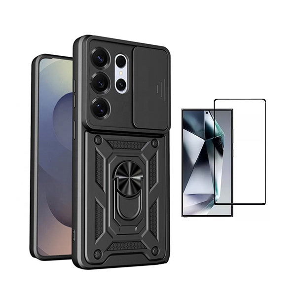 Kit Vidro + Capa Magnetic Slide Window PHONECARE Para Samsung Galaxy S26 Ultra - Preto