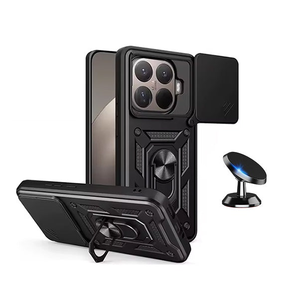 Kit Suporte Magnético + Capa Magnetic Slide Window PHONECARE Para Xiaomi 15T Pro 5G - Preto