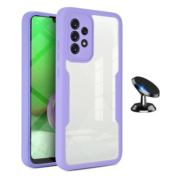 Kit Capa Anti-Crash 360 Protection + Suporte Magnético Phonecare Para Samsung Galaxy A13 - Roxo